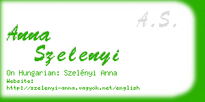anna szelenyi business card