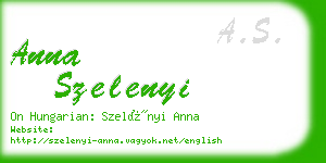 anna szelenyi business card
